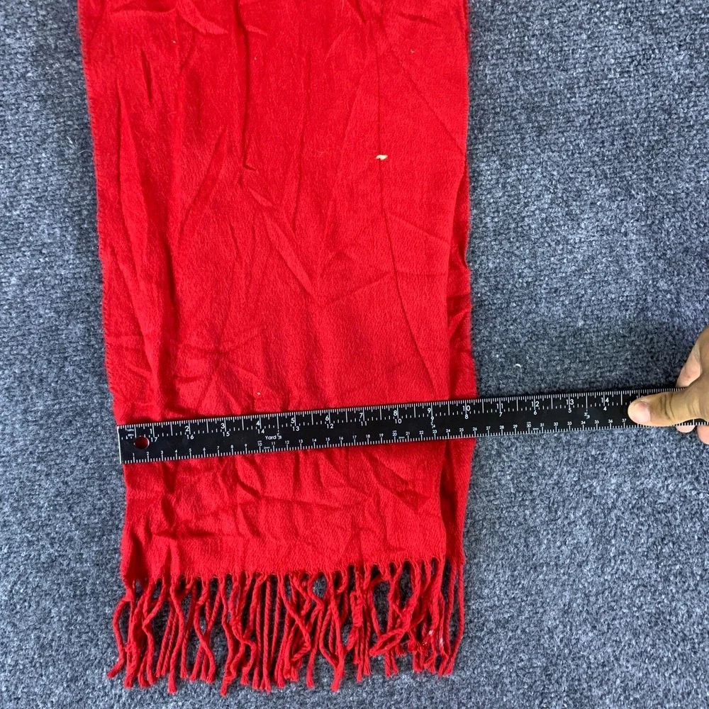 Cejon Scarf Women One Size Red Good Tasseled Fringe Rectangular Knit Italy